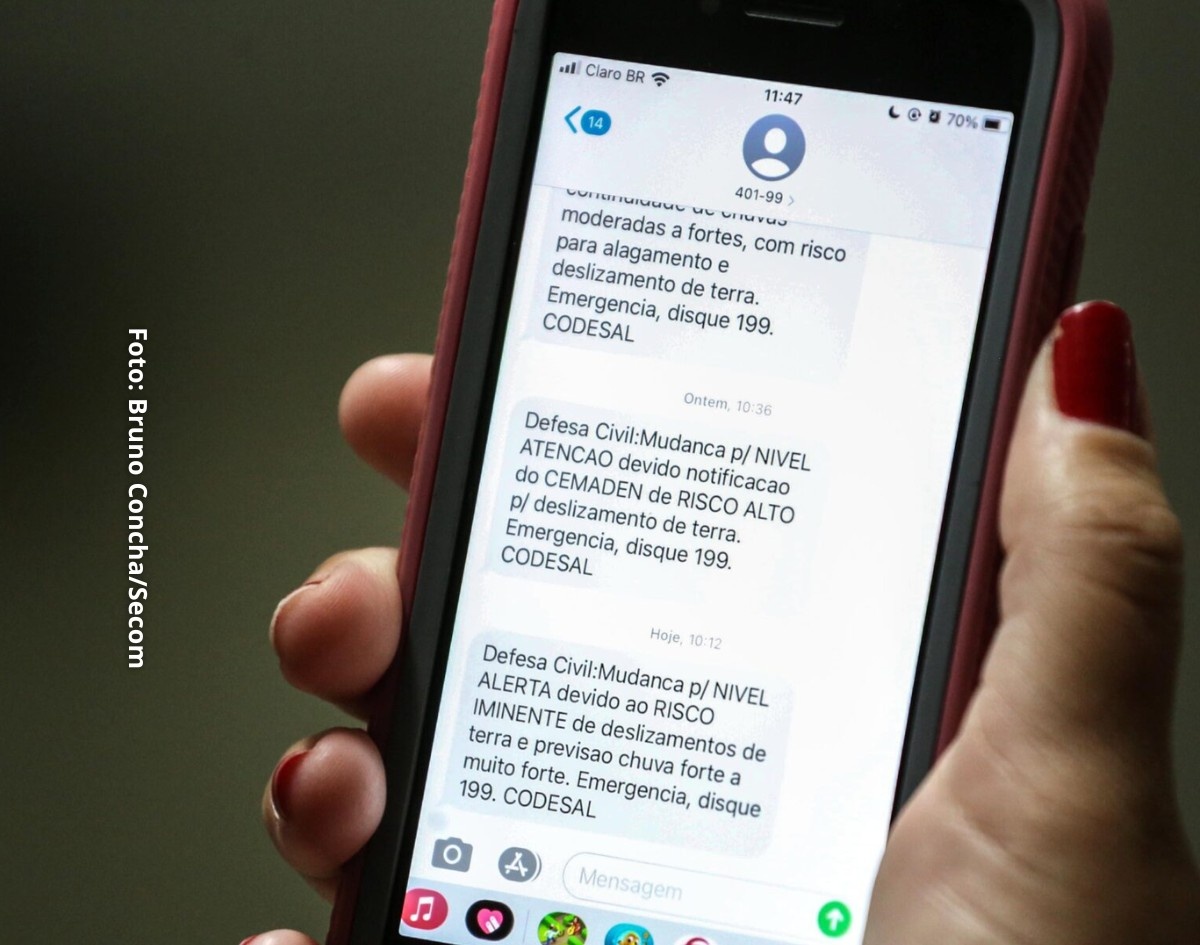 População de Salvador pode se cadastrar para receber via SMS alertas da Codesal sobre fortes chuvas