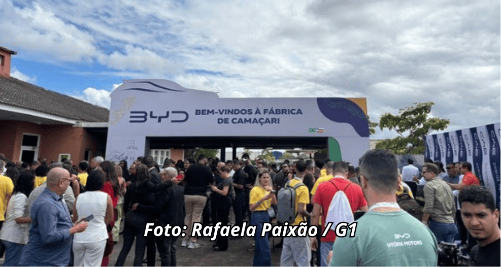 BYD inaugura sua primeira fábrica de carros elétricos e híbridos na Bahia e promete gerar empregos