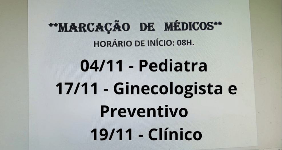 UBS Cecy de Andrade divulga novas datas de marcações de consultas em novembro