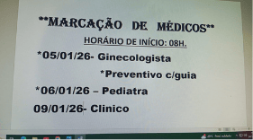 Posto Cecy de Andrade divulga calendário para marcações de consultas em janeiro de 2026