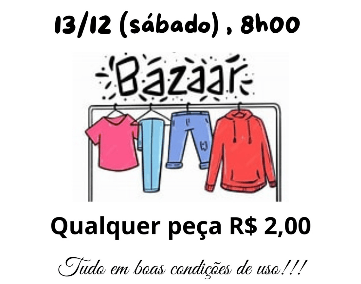 Bazar neste sábado(13) na Terceira Etapa terá peças de roupa por apenas R$ 2,00